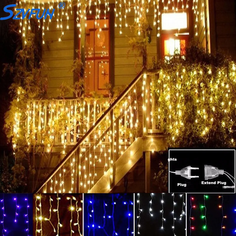 Рождественская гирлянда светодиодная гирлянда-занавес в виде сосулек 220 В 4 5 м 100