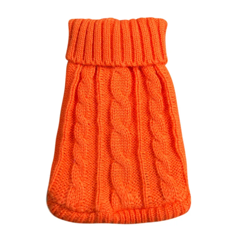 orange Популярные домашними животными, котом, собакой; вязаный джемпер зимний свитер теплое пальто однотонная куртка-Цвет Одежда для собак-питомцев товары Прямая ; Новинка - Цвет: orange