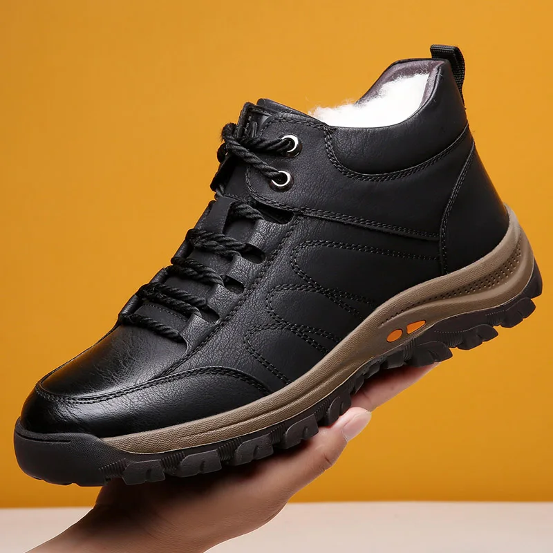 

2021 Men Snow Boots Warm Comfortable Winter High Quality Ankle Boots Fashion Plush Warm Outdoor Men Boots Male Winter Shoes