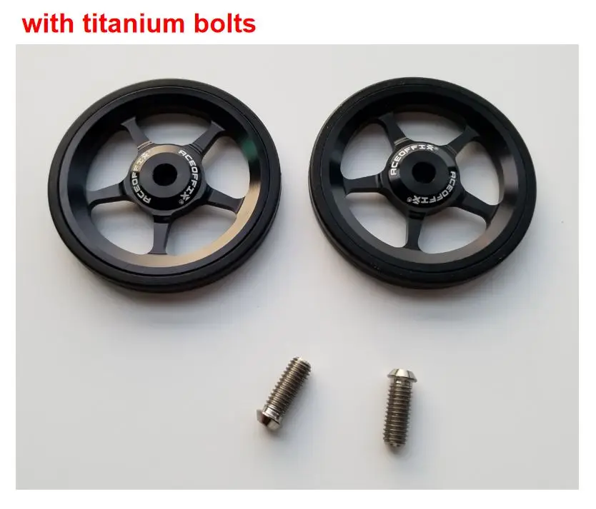 with titanium bolts Легкие колеса 2 шт Easywheel для Brompton складной велосипед сплава супер легкие колеса - Цвет: with titanium bolts