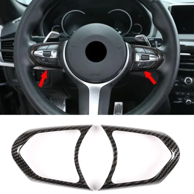 

Carbon Fiber Car Steering Wheel Button Frame Trim For BMW F20 F22 F21 F30 F32 F33 F36 F06 F12 F13 X5 F15 X6 F16 M-Sport