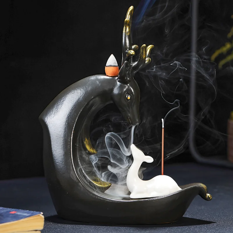 

Backflow Incense Burner Creative Ornaments Vintage Incense Burner Ceramics Mini Waterfall Incensario Aromatherapy Burner EB5XL