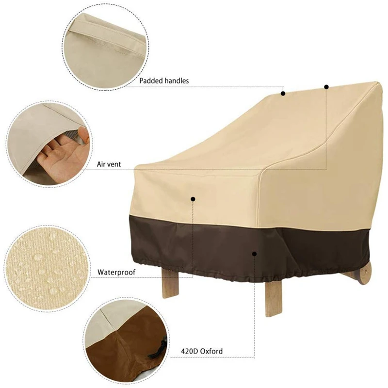 AFBC 2 пакет патио Adirondack крышка стула 31X33X36 дюймов сверхмощный открытый 420D