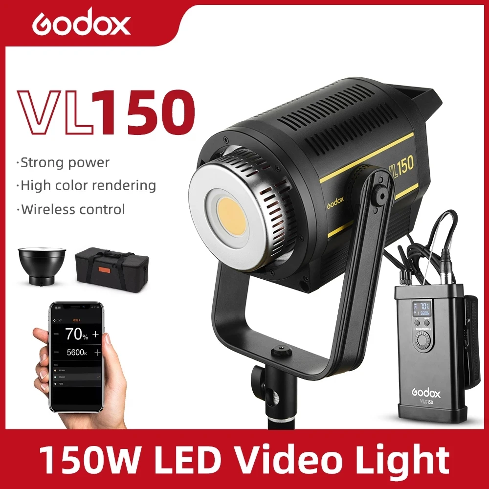Godox VL150 светодиодный видео светильник ing крепление отражателя Bowens для фото студия