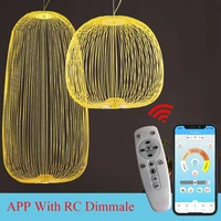 foscarini spokes pendant lamp remote control bird cage led hanging light fixture home living room decoration accessories lustre