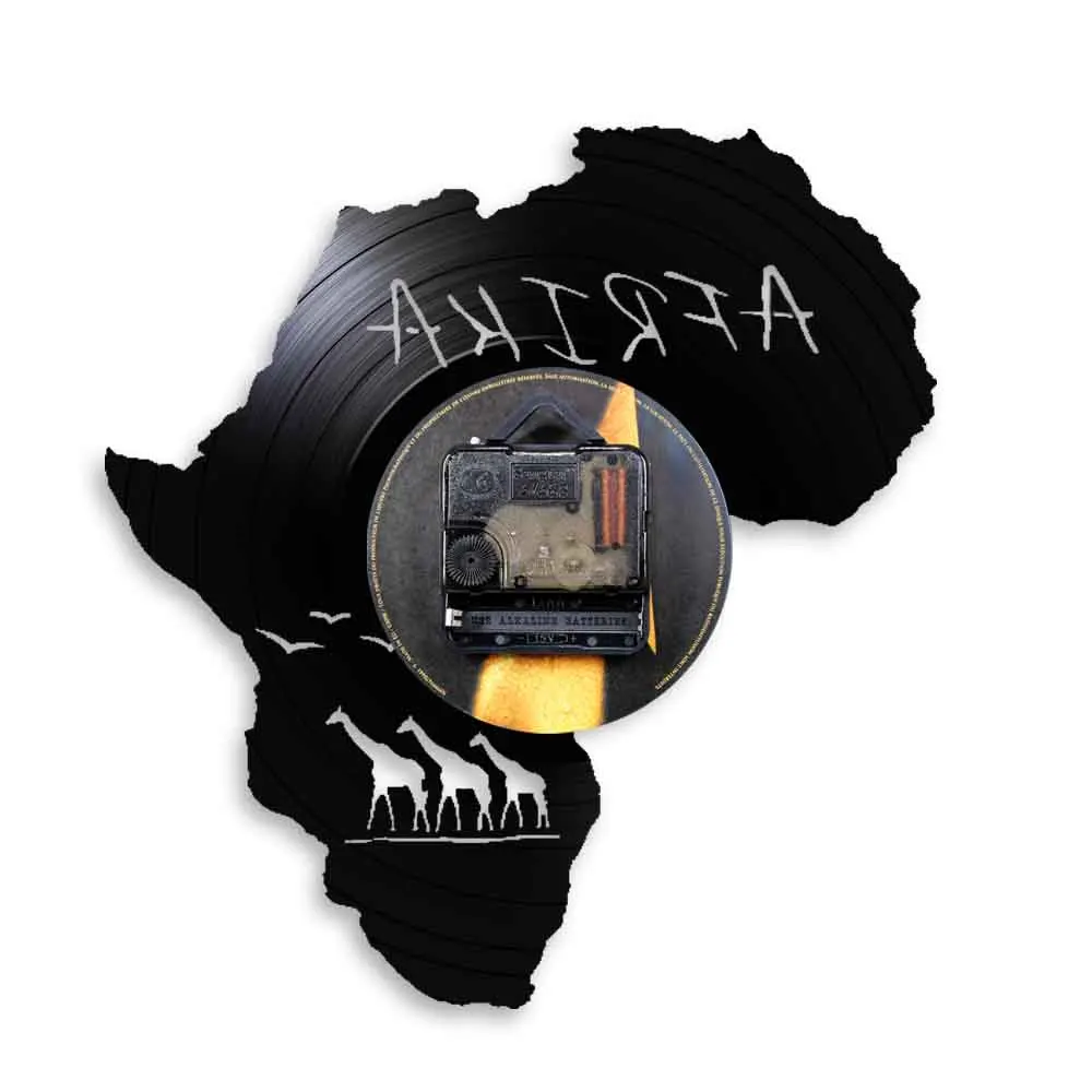 Настенные часы в африканском стиле с виниловой пластиной украшение для дома