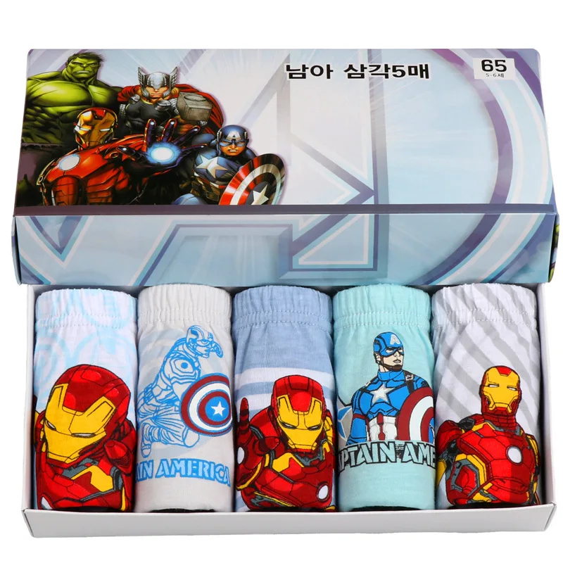 Трусы для мальчиков в коробке 5 шт. хлопковое нижнее белье детей трусы с принтом