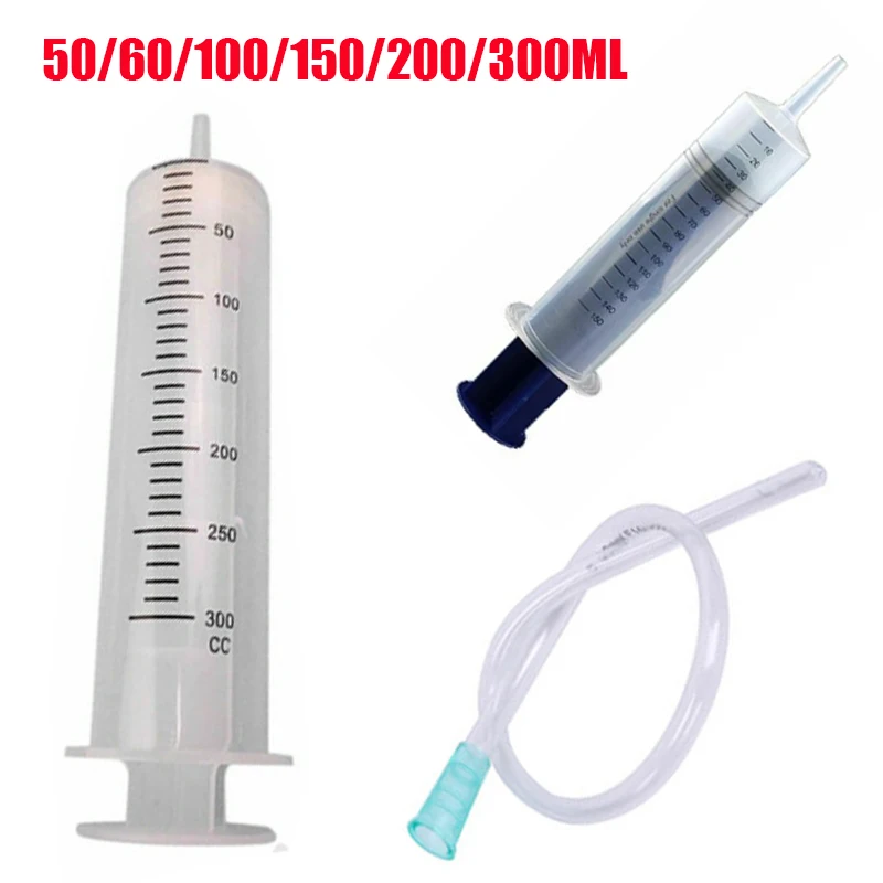 

50/60/100/150/200/300ML Capacity Plastic Syringe Syringe Tube Reusable Pump Oil Measuring Hydroponic Laboratory Tools