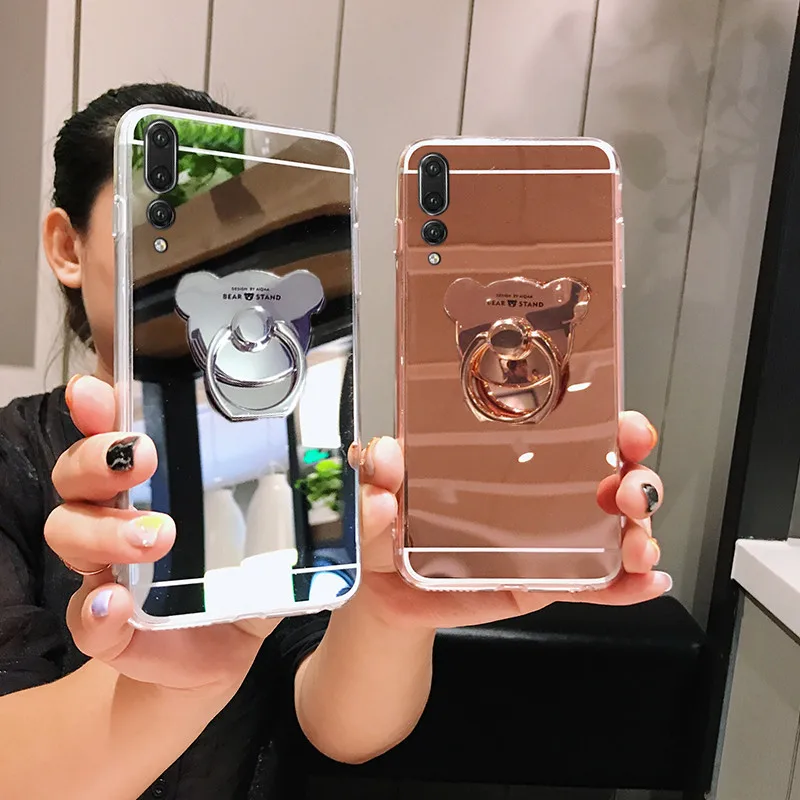 Модный зеркальный чехол со стразами для Huawei Mate 10 20 Lite Honor 7A 7C 8 9 9i Y5 Y6 Y7 Y9 Pirme 2018