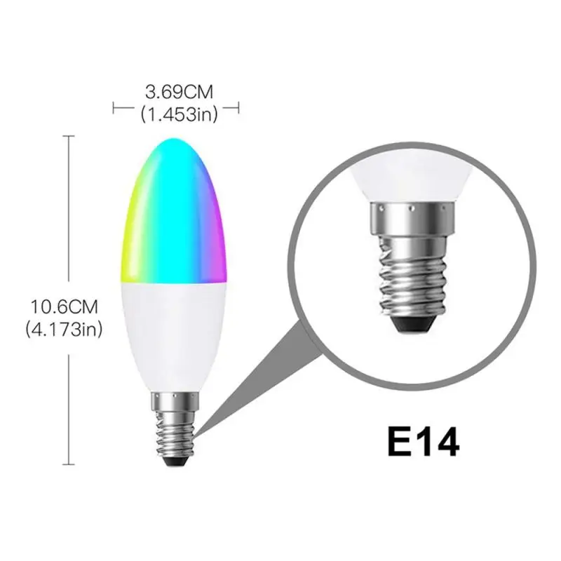 

Tuya Zigbee Smart Wifi LED Bulb E14 RGB CW Dimmable LED Lamp Voice Control Bulb 5W Candle Work With Alexa Google Home Assistant