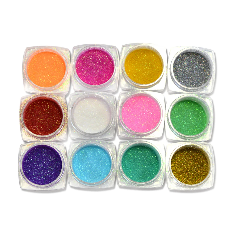 1Box White Gradient Shimmer Nail Glitter Powder Shiny Mermaid Pigment For Manicure Aurora Micro Dust Nails Art Decoration LEM/DX images - 6