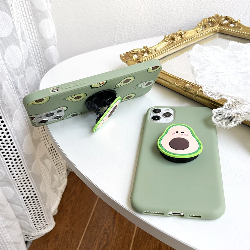 Qianliyao 3D cute cartoon fruit avocado Soft silicone phone case for iphone X XR XS 14 13 12 11 Pro Max 7 8 plus 6S Holder cover