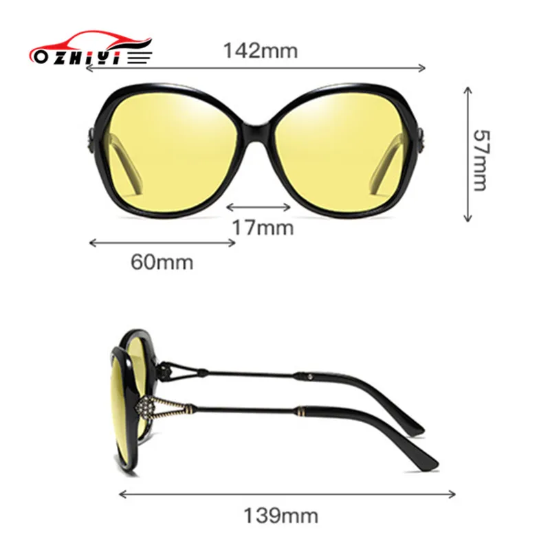 Женские очки ночного видения ZHIYI винтажные поляризационные фотохромные