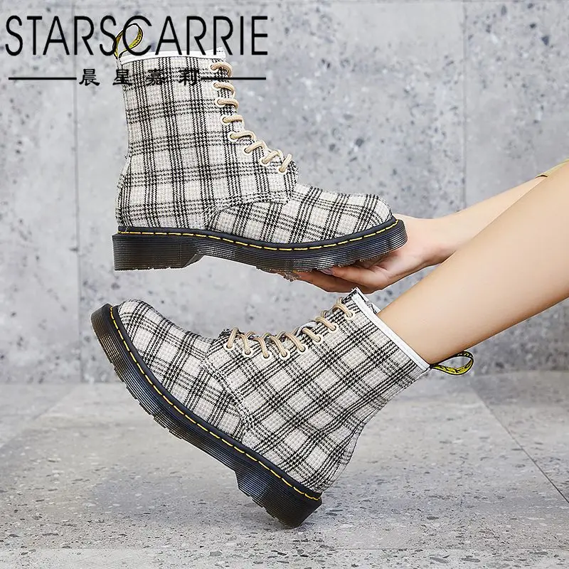 

Autumn and winter 2021 women's shoes leather British low heel short boots tooling boots middle tube single boots women's shoes