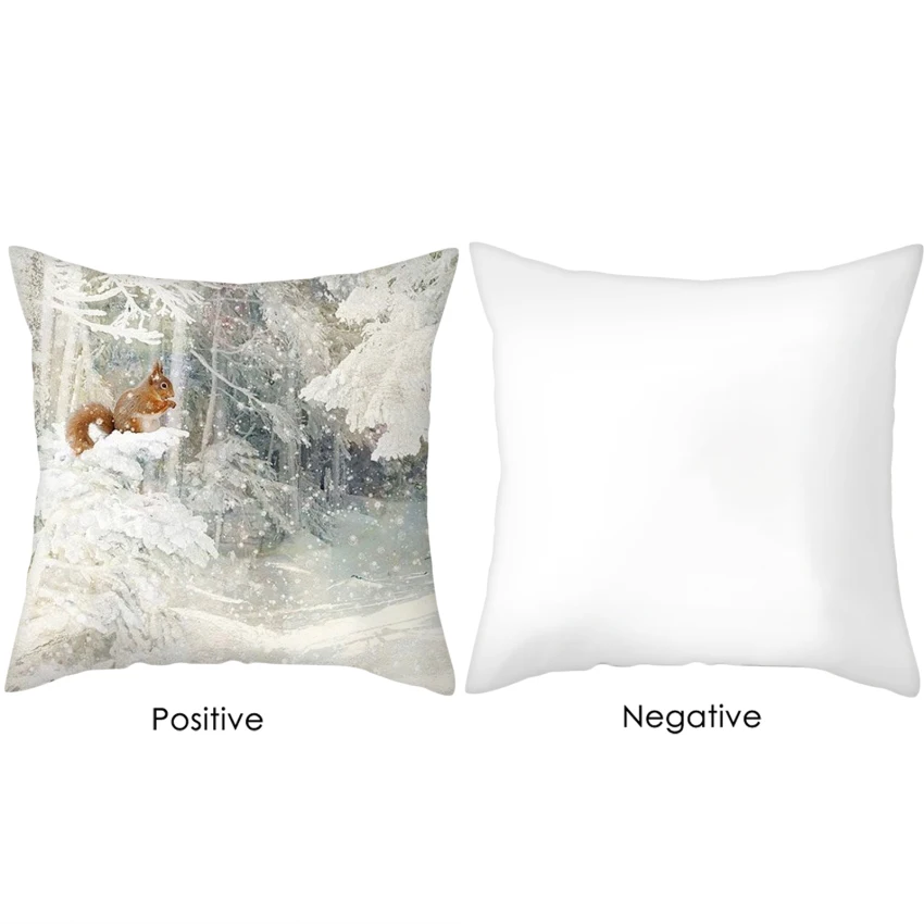 

4PCS/lot Christmas Pillow Case Xmas Tree Elk Santa Claus Snowman Print Throw Pillowcase Home Decor Decoration Throw Pillows