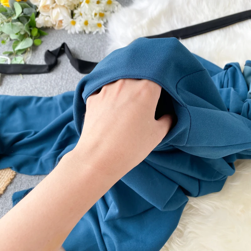 

Summer Women's Jumpsuit One-neck Off-shoulder Ruffled Lace-up Jumpsuit with New Waist and Thin High-waist Wide-leg Pant jumpsuit