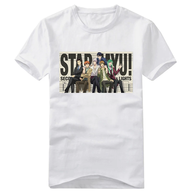 Белая футболка унисекс с рисунком из аниме старшая школа | Мужская одежда