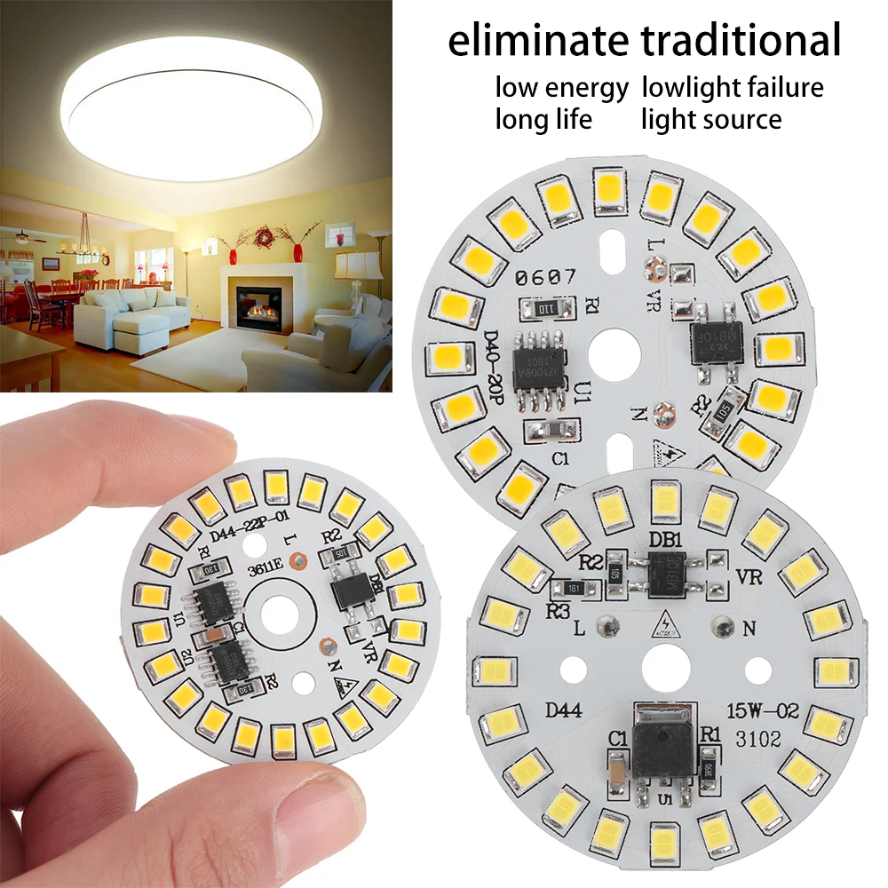 Горячая Распродажа DIY светодиодный светильник SMD 15 Вт 12 9 7 5 3 с чипом AC220V вход умный