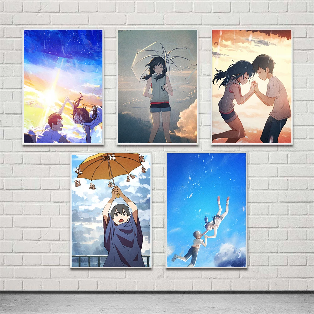 

Home Decor Painting Weathering With You Canvas Print Poster Modern Wall Art Modular Anime Movie Picture Bedside Background Frame