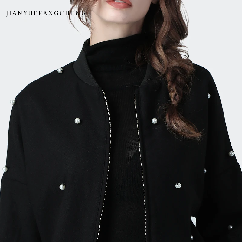 Женская Повседневная спортивная детская куртка-бомбер Шерстяное пальто теплая