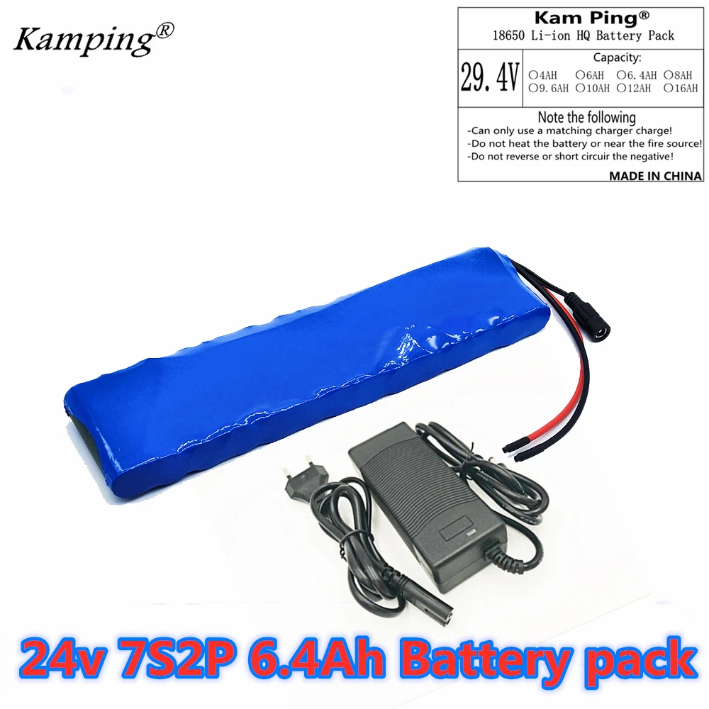

LI-ION Battery 24V 6.4Ah 7s2p 18650 Battery Lithium ionBattery 29.4V Electric Bicycle Moped / Electric Tool+29.4v 2a charger