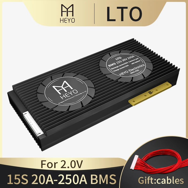 

Lto battery bms balance 15s 36v 20A continuous discharge 40A 250A charge proetction over current management NTC common port
