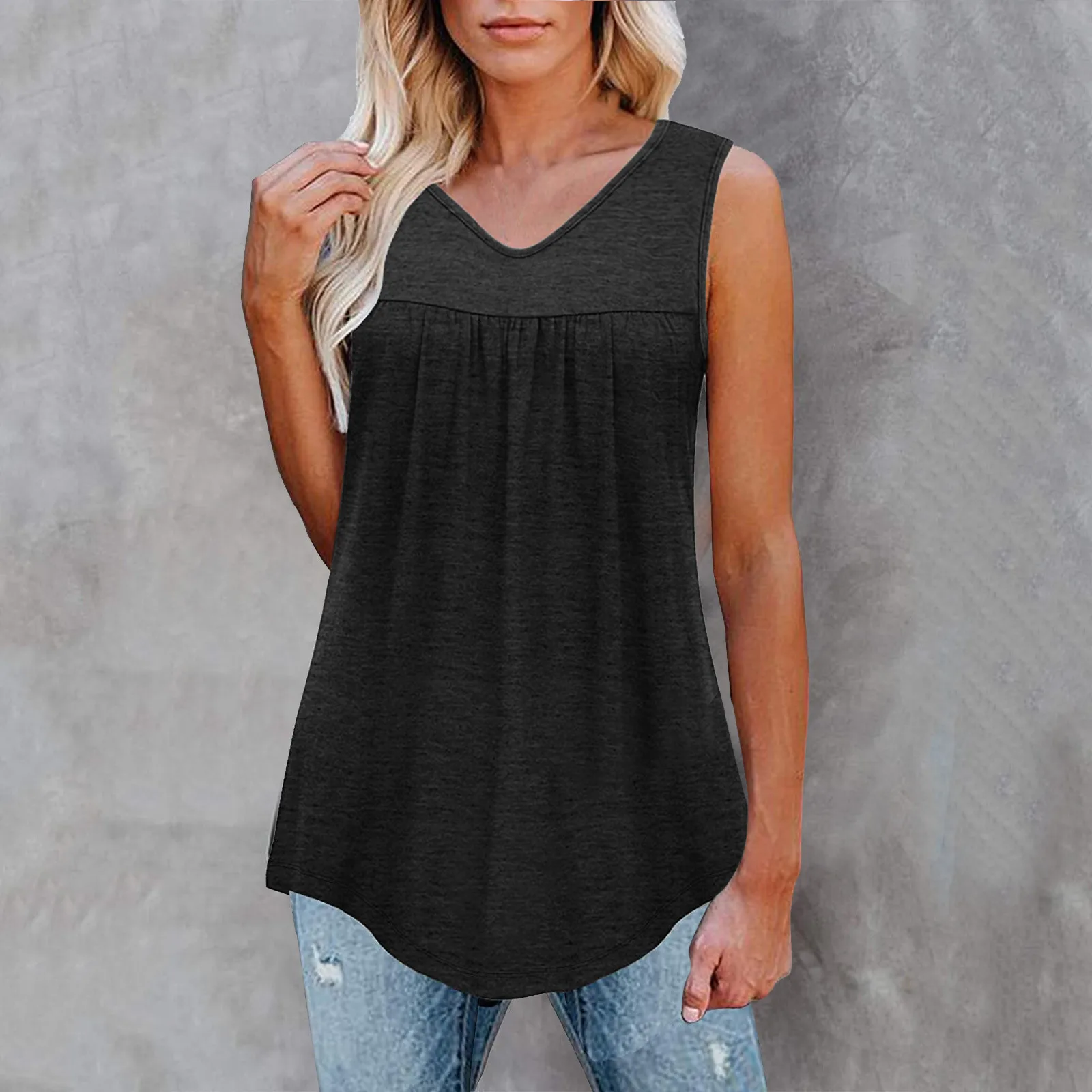 

Women's Sexy Suspenders Round Neck Sleeveless Pleated Loose-fitting Vest Ropa de mujer Saco manteau