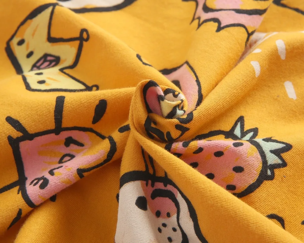 Children Short Sleeve summer clothing female baby suit newborn cartoon cat T-shirt briefs two-piece Romper children clothes | Детская