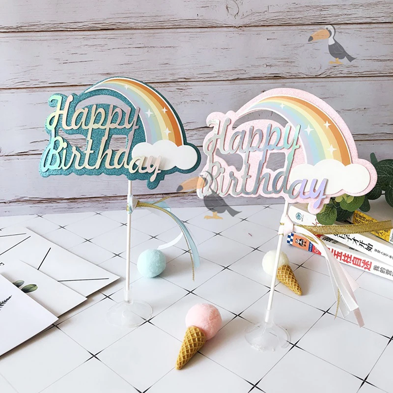 

Красочный дождевой шар, голубой и розовый, для мальчиков и девочек, для выпечки, праздничное украшение, детские милые подарки