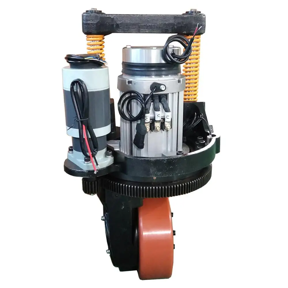 

China Manufacturer PU Solid Tires AC Motor Drive Wheel Assembly