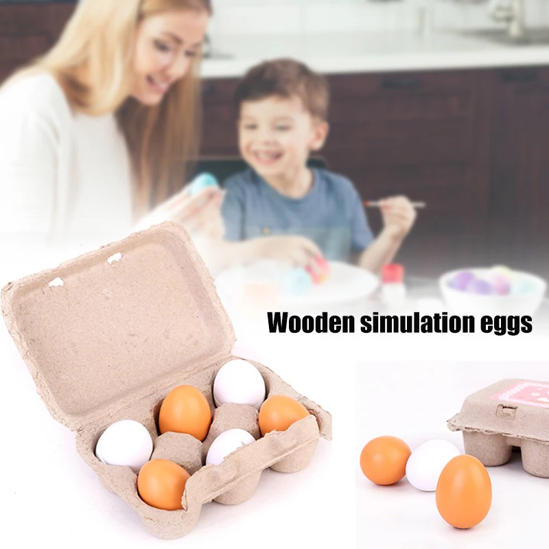 

New Kids Wooden Kitchen Toys Imitation Egg Shaped Egg Box Play Food Playhouse Kitchen Food Toys for Children Babies Xmas Gift