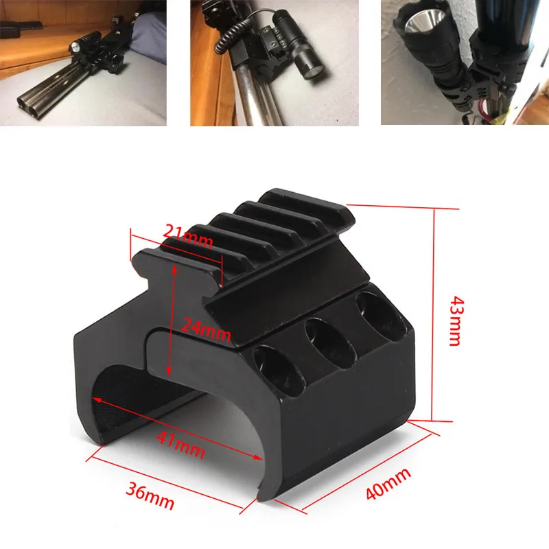 

Double Barrel Rifle Clamp Mount 5 Slots Picatinny Rail For Laser Sight Flashlight Scope Airsoft Airgun 12GA 16GA 20GA 28GA