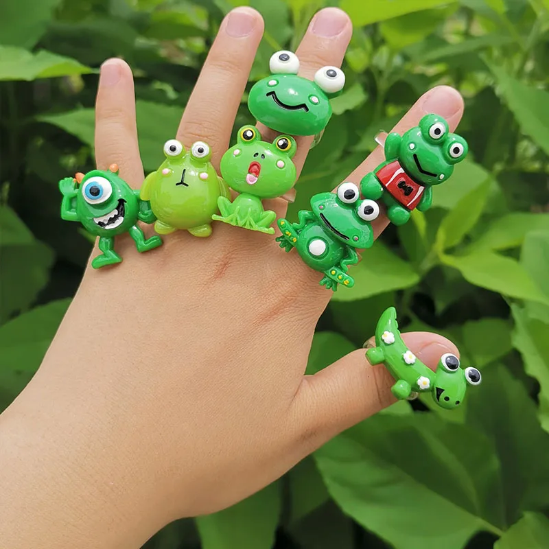 

Egirl Style Cartoon Animal Frog Rings for Women Fashion Cute Harajuku Vintage INS Resin Ring Charm Friends Gifts