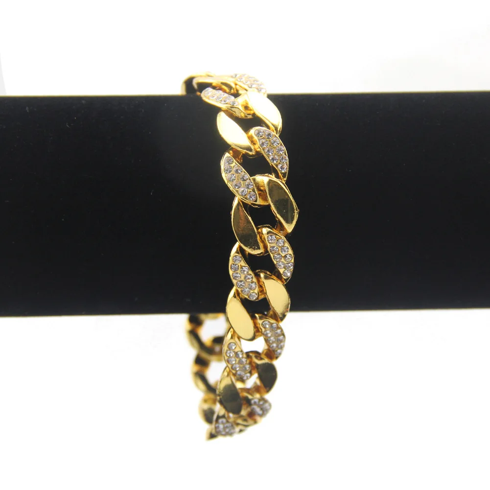 2021 European And American Hip-hop Style Gold Men's Inlaid Cuban Thick Chain Necklace Manufacturer's Spot | Украшения и