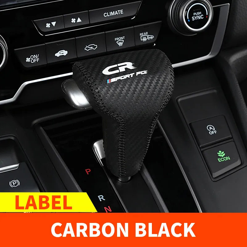 Carbon fiber-leather Автомобильный редуктор рукав коробка передач капот для Honda crv CR-V Шестерня переключения передач кожаный набор переключателей украшения mo - Название цвета: Carbon fiber-leather