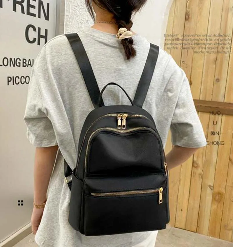 

Free Shipping New Korean Fashion Casual Waterproof Oxford Backpack Women's Double Zipper Shoulder Bags outdoor Travel Bag