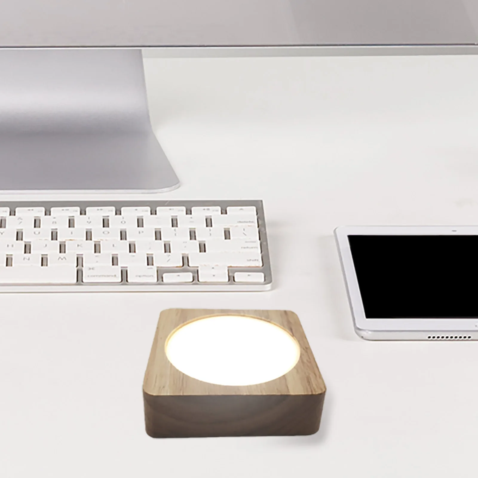

Simple Sleep Lamp Wooden Night Lamp Log Texture 3D Handmade Table Light LED Bedside Desk Lamp Multi Purposes Bedroom Night Light