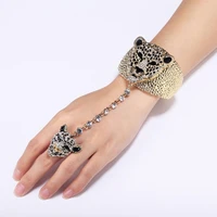 panther leopard bangle ring set for women animal crystal bracelet party jewelry pulseras femme fashion