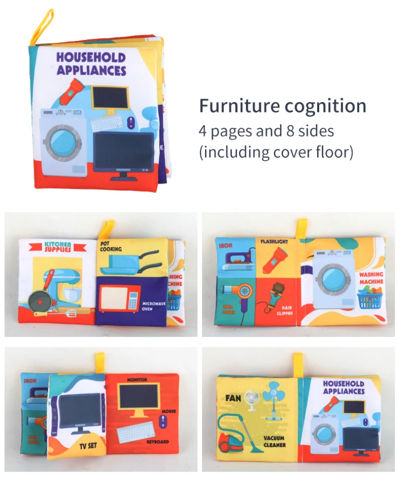 

Kids Book Baby Early Learning Tearing Tail Cloth Book Parent-child Interactive Sound Paper Puzzle Cloth Book Toys Montessori