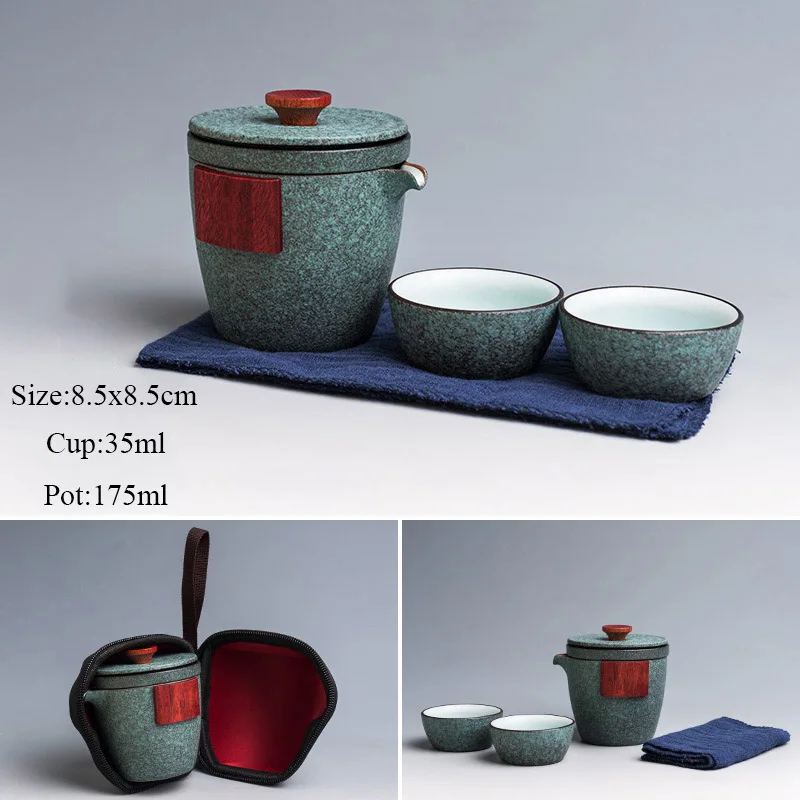 Style A LUWU керамический чайник Gaiwan с 2 чашки и чайные наборы цзялэ(Портативный Путешествия Чайный сервиз с дорожная сумка - Цвет: Style A