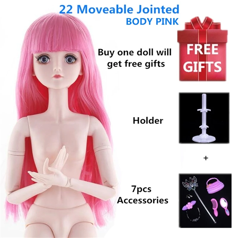 

22 Movable Joints 60 Cm 1/3 BJD Doll Female Nude Doll And Clothes Fashion Girl Toy Gift