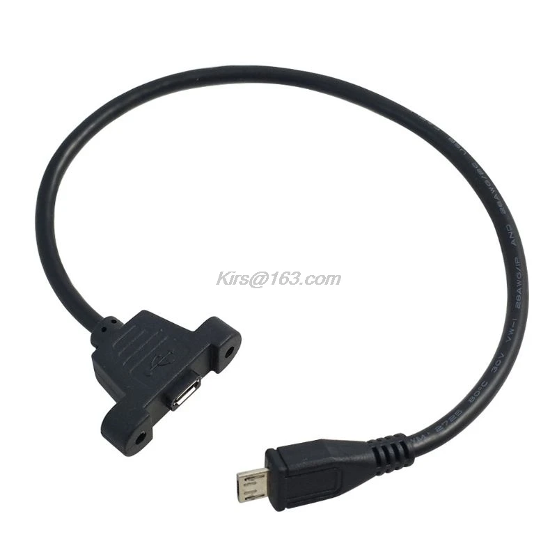 

30 см/50 см Micro USB USB2.0 разъем для разъема к гнезду УДЛИНИТЕЛЬ шнур линия с винтами панель крепление отверстие