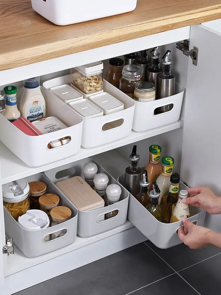 

White Kitchen Storage Containers Plastic Fresh-Keeping Box Refrigerator Fruit Vegetable Drain Crisper Kitchen Storage Box