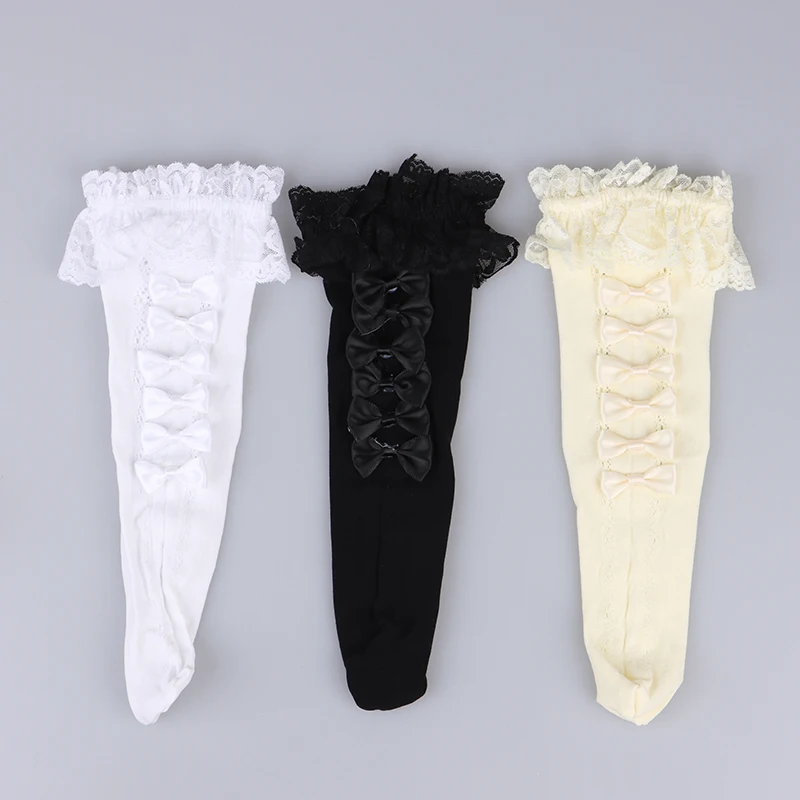 

Lolita Socks Japan Anime Cosplay Bowknot Loose Socks Lace Maid Knee Highs