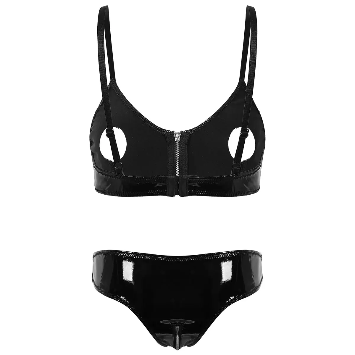 Женское нижнее белье из лакированной кожи сексуальный комплект нижнего белья с