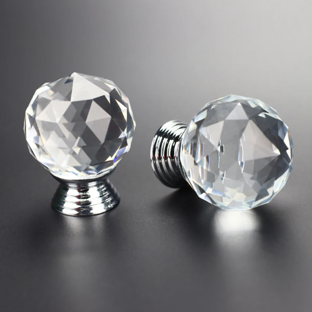 1/4/10 шт. Прозрачный хрустальный стакан Круглый ручки дверей декоративные