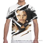 Мужская и женская футболка с принтом Лара Крофт-Гробница-Анжелина Джоли, модная футболка для девочек, топы для мальчиков, летние футболки