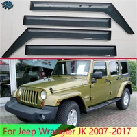 for jeep wrangler jk 2007 2017 car accessories plastic exterior visor vent shades window sun rain guard deflector 4pcs