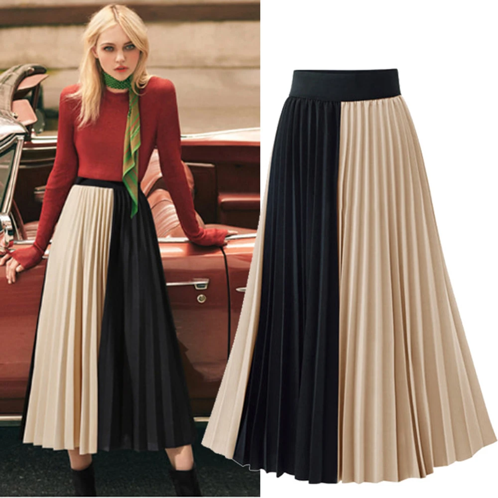 Модная элегантная женская юбка трапециевидной формы с высокой талией