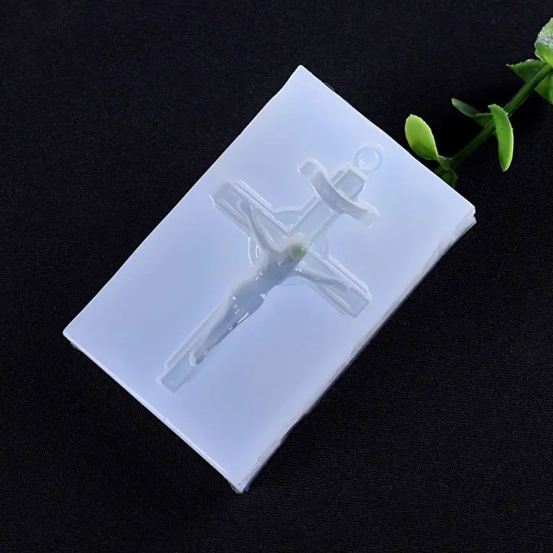 

2021 Silicone Mold Exquisite Vintage Cross Jesus Mirror DIY Jewelry Making Tools Epoxy Resin Molds Crystal Handmade Cake Fondant